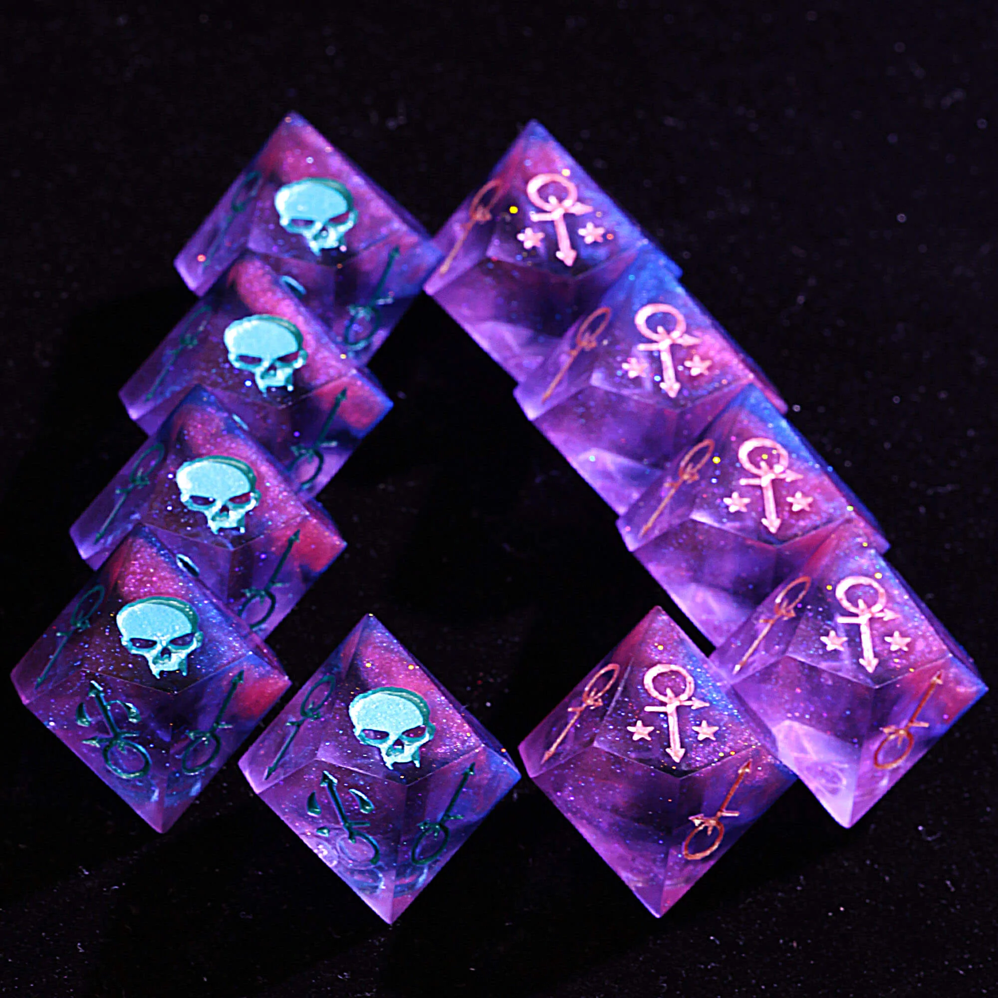 15 Polyhedral Resin Anarch WoD Dice Set VtM Neon Nocturne