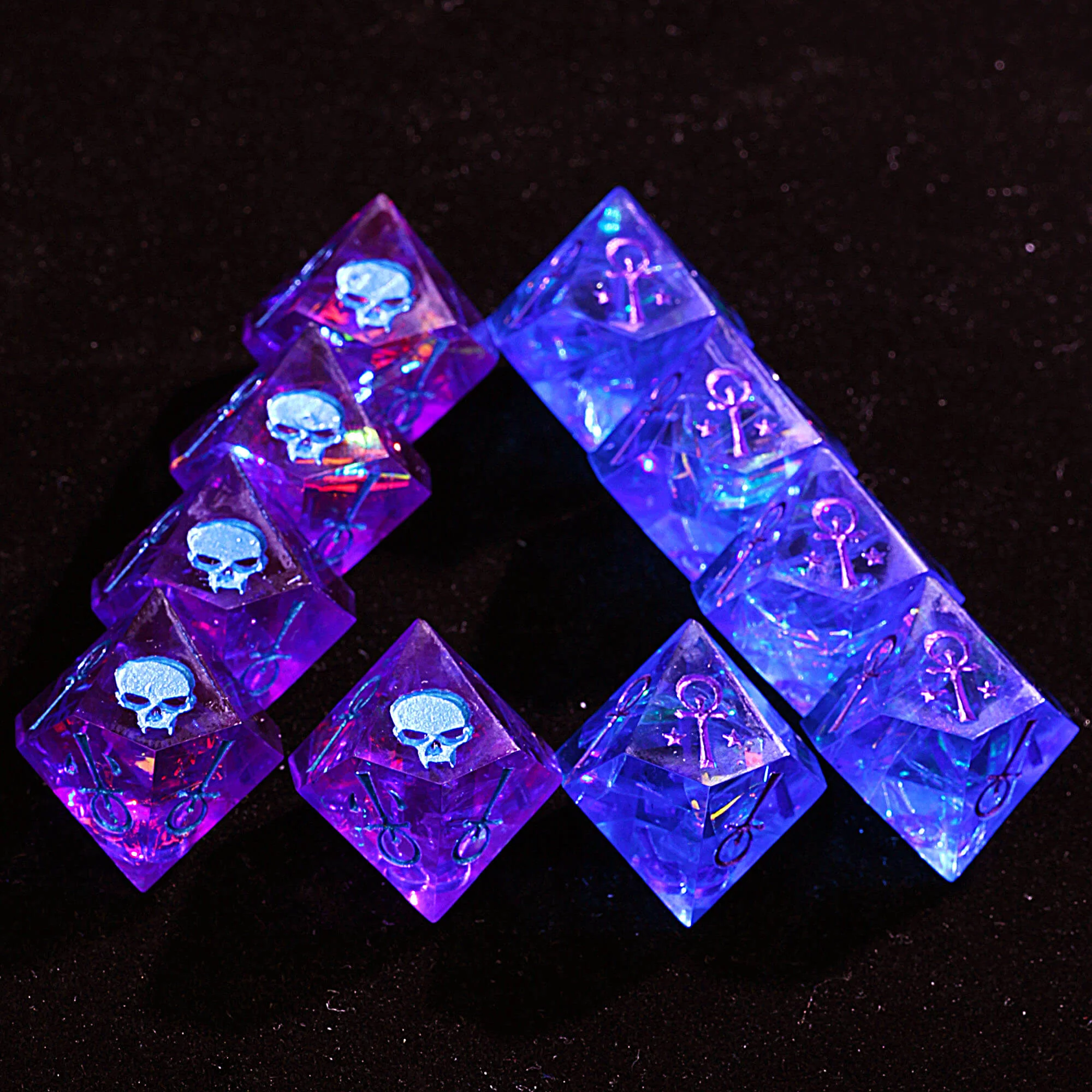 15 Polyhedral Resin Camarilla VtM WoD Set Dice Azure Cipher