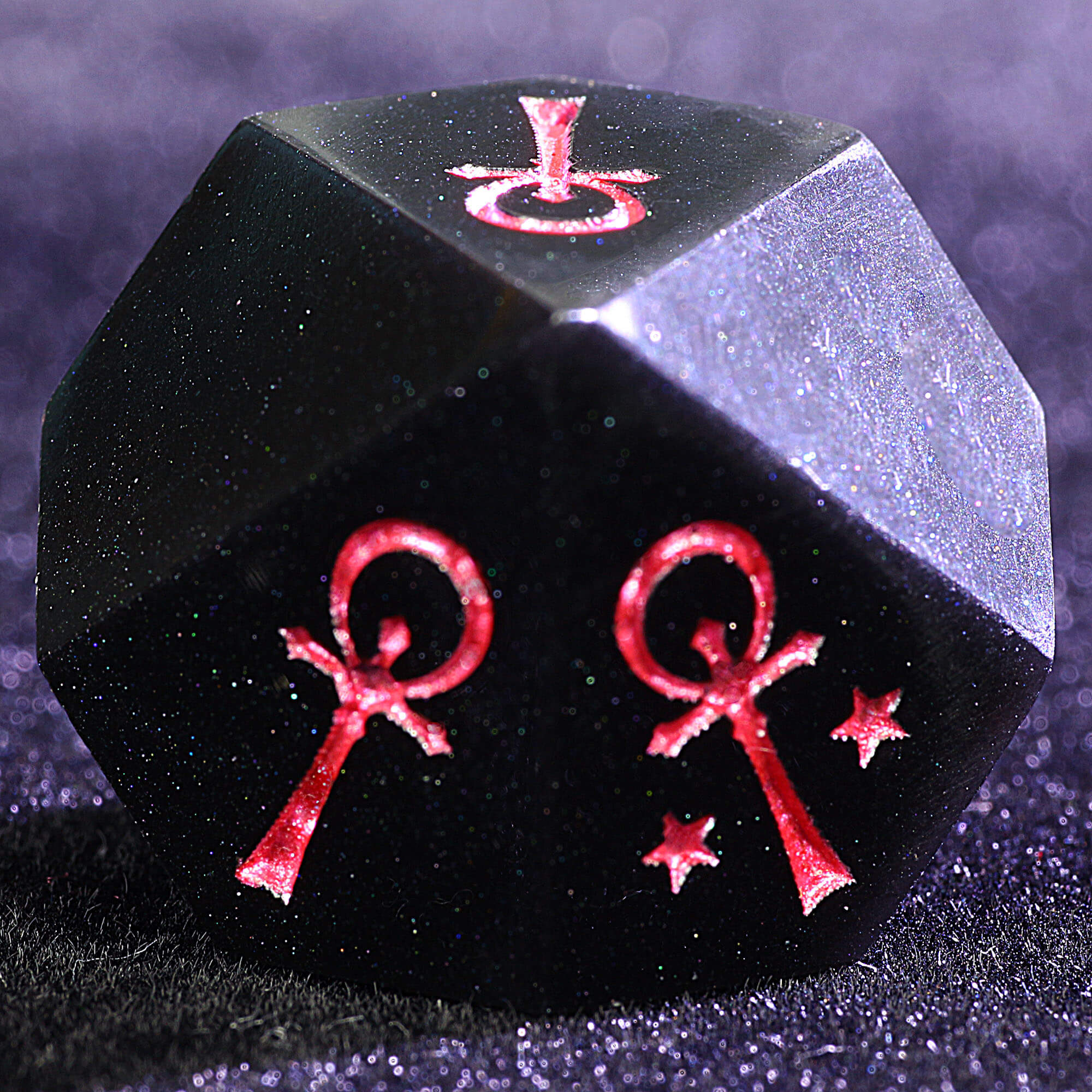 15 Polyhedral Resin Camarilla VtM Set of Dice WoD Velvet and Blood - Image 3