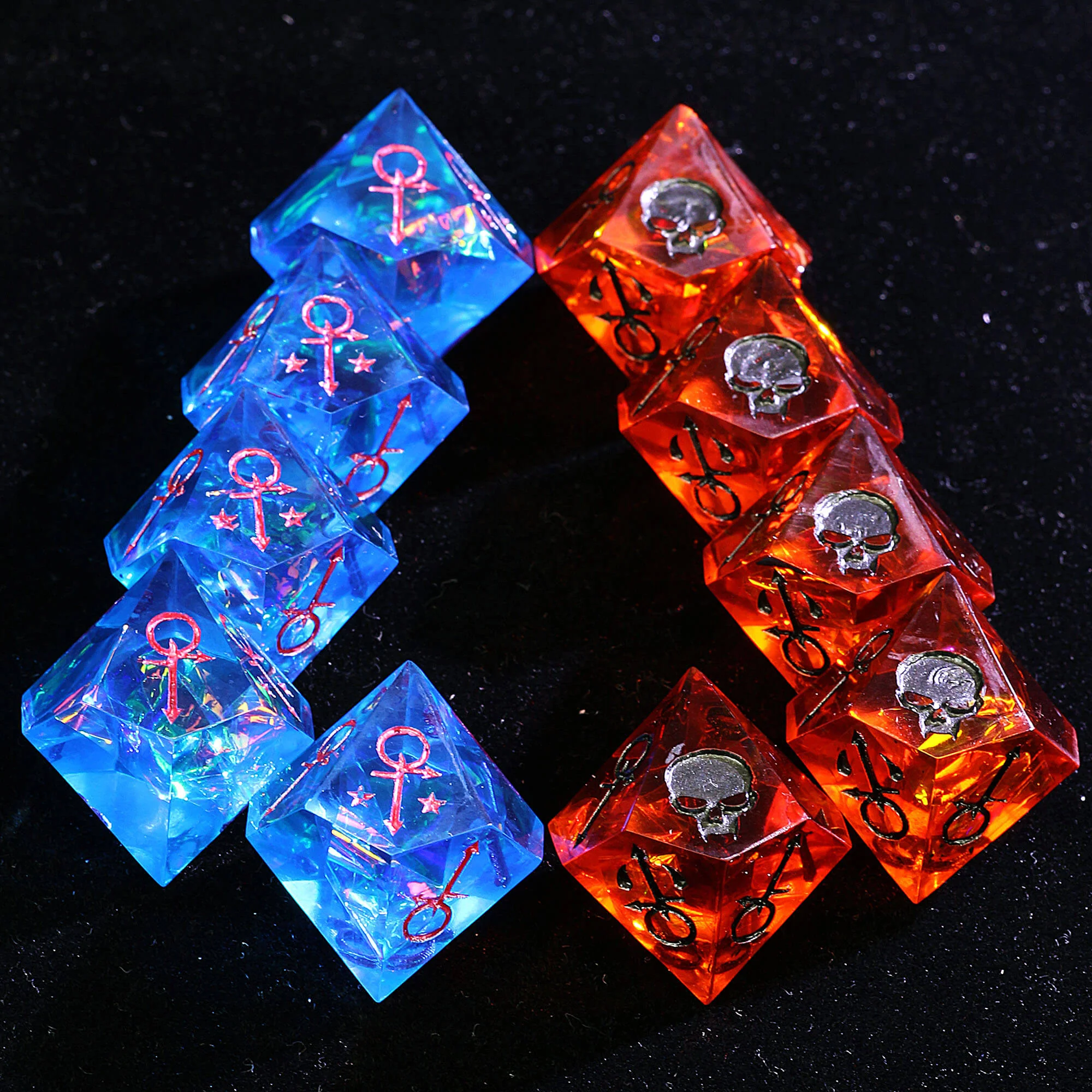 15 Polyhedral Resin Anarch WoD VtM Set of Dice Neon Anarchy
