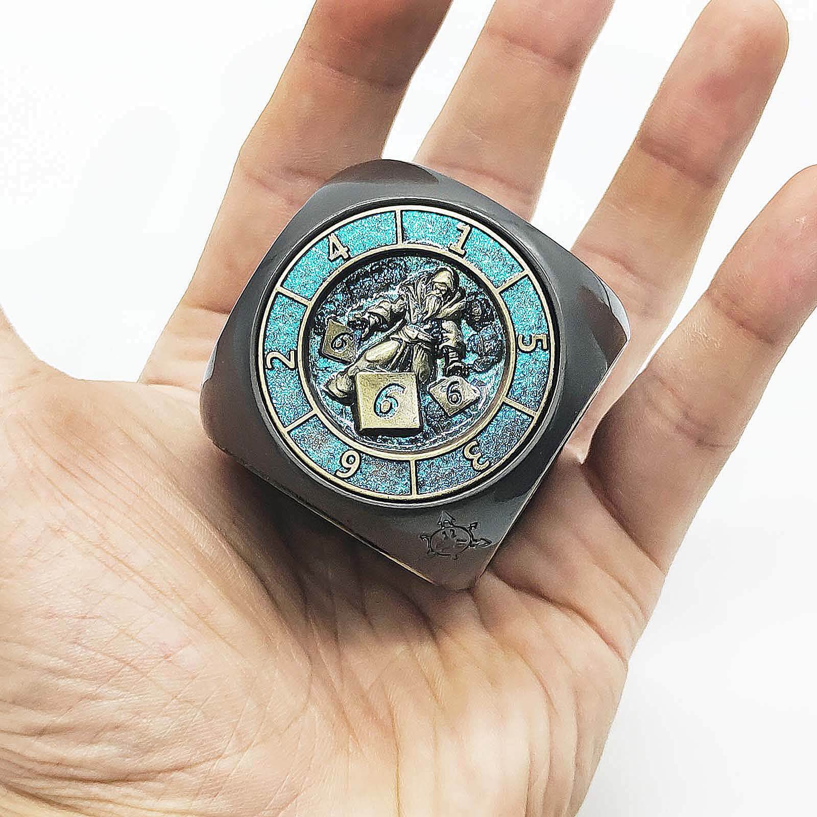 7 in 1 Rounded Cube 6-sided Rotating DND Metal Dice - Image 16
