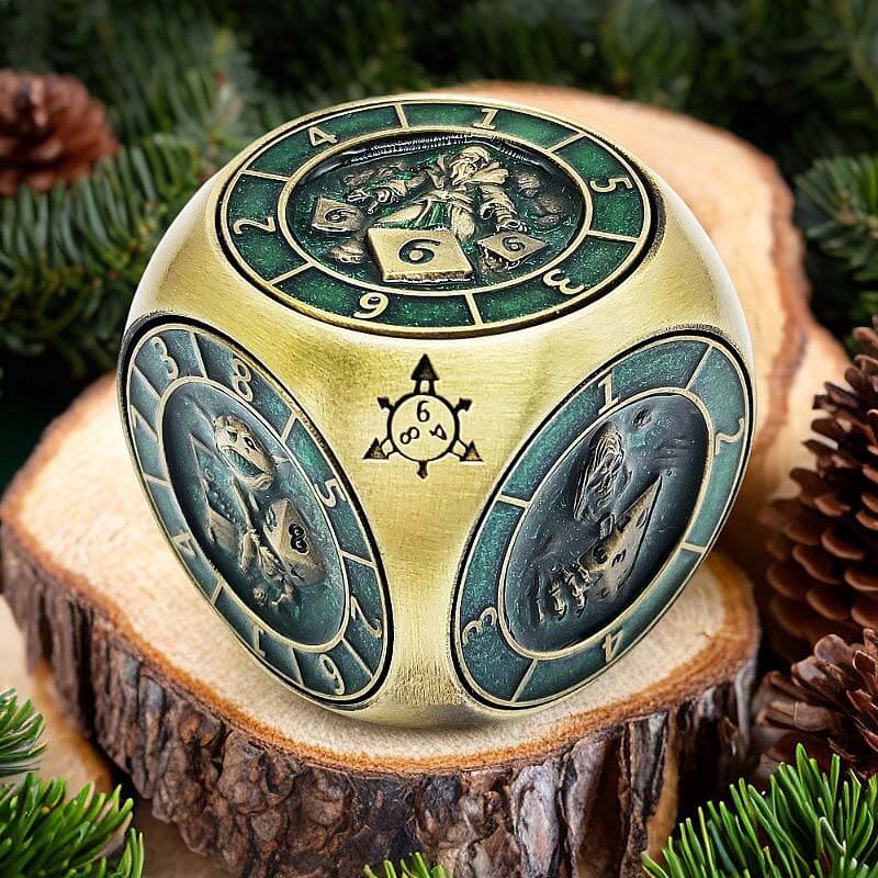 7 in 1 Rounded Cube 6-sided Rotating DND Metal Dice - Image 3