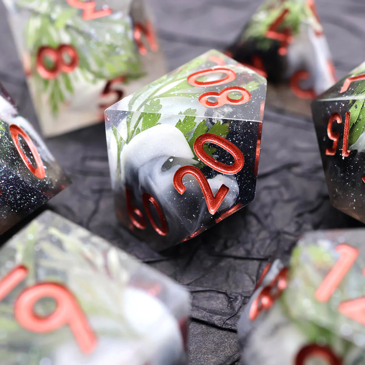 7-Piece Enchanted Forest Sharp Edge DND Dice Set - Image 11