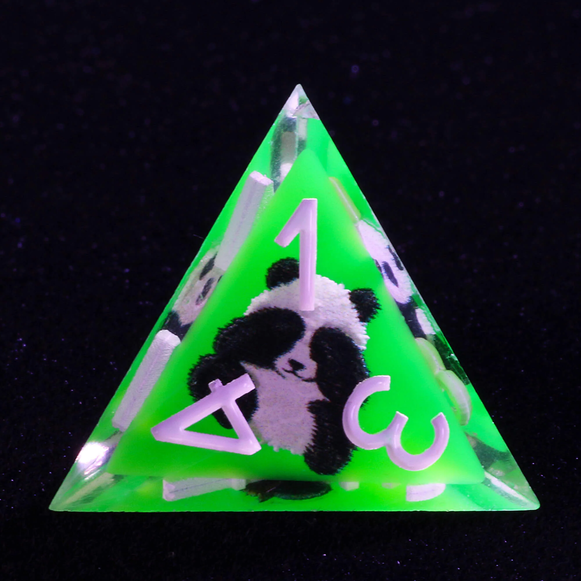 7 Piece Resin Polyhedral Dice Sets DD Panda Green - Image 3