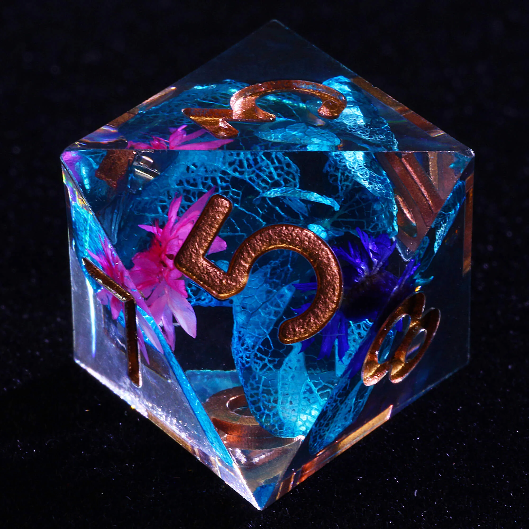 7 Polyhedral Resin D&D Dice Sets Flower - Image 5