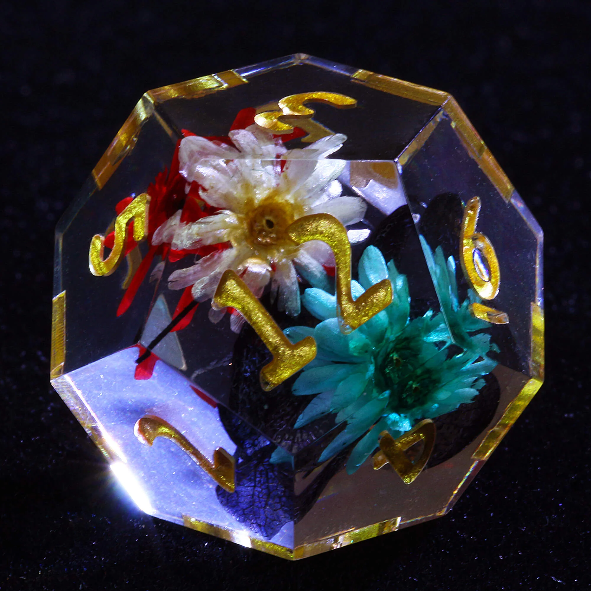 7 Polyhedral Resin DnD Dice Sets Flower - Image 7
