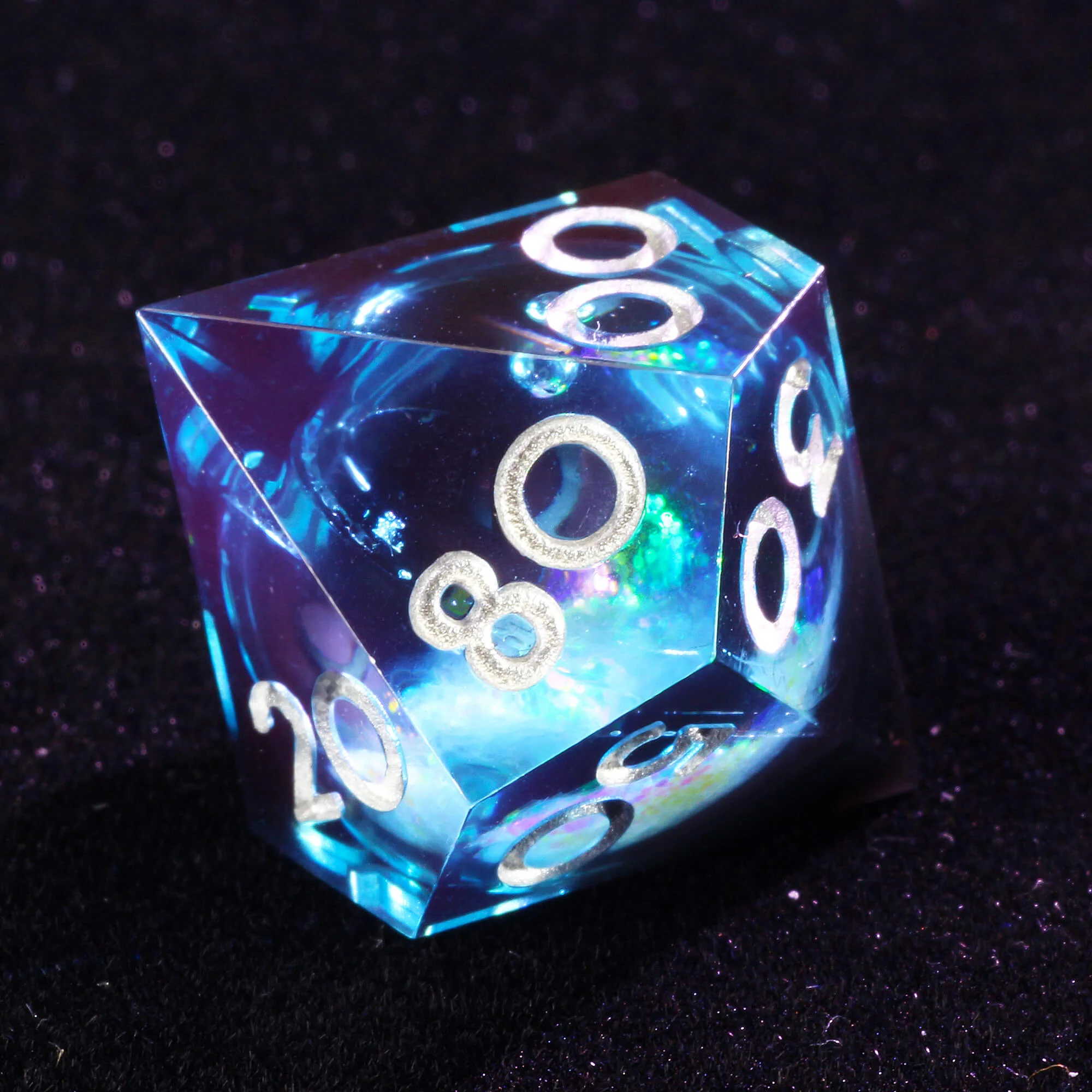 7 Polyhedral Resin Liquid Core Set of Dice D and D - Image 3