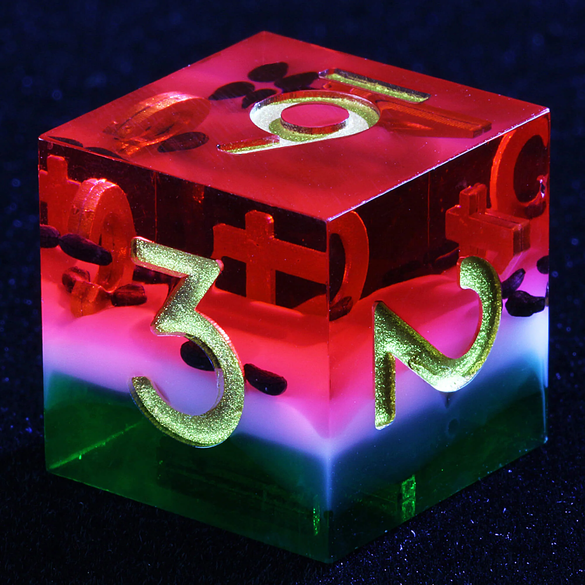7 Polyhedral Resin Set Dice DD Watermelon Red - Image 3