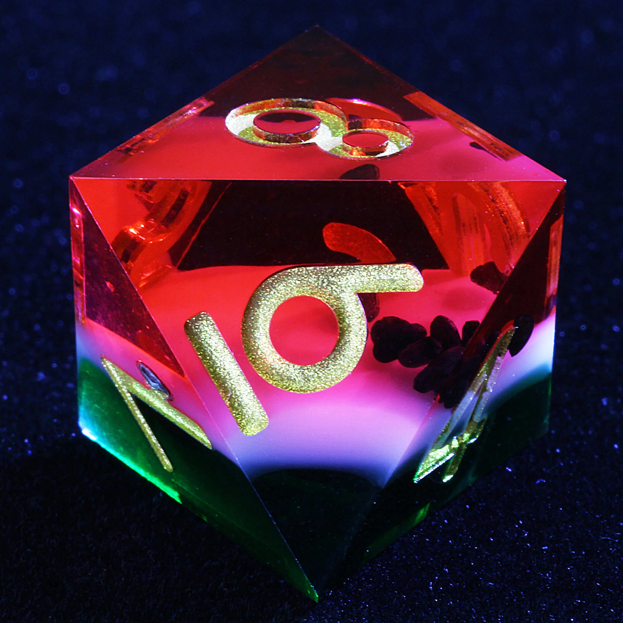 7 Polyhedral Resin Set Dice DD Watermelon Red - Image 5