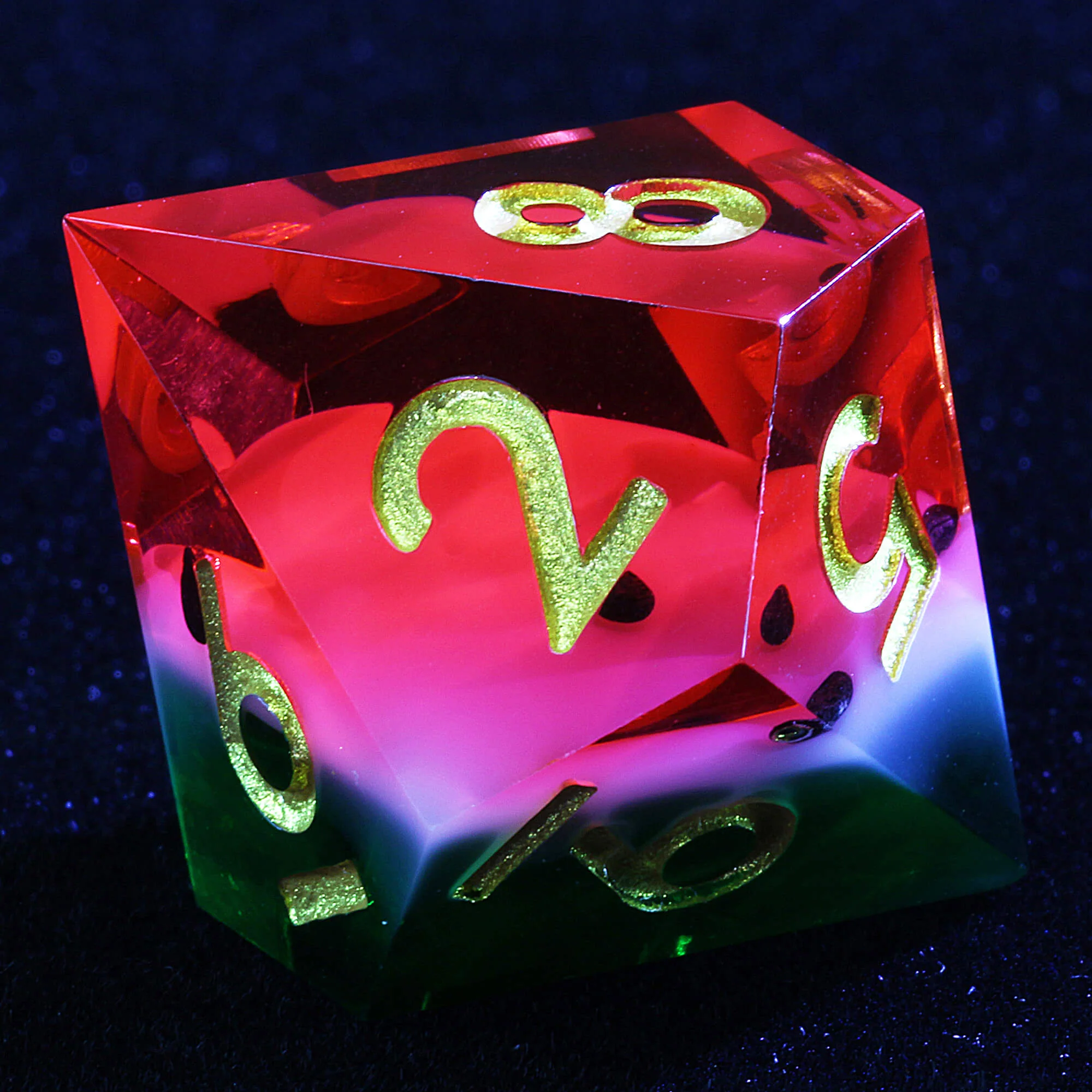 7 Polyhedral Resin Set Dice DD Watermelon Red - Image 6