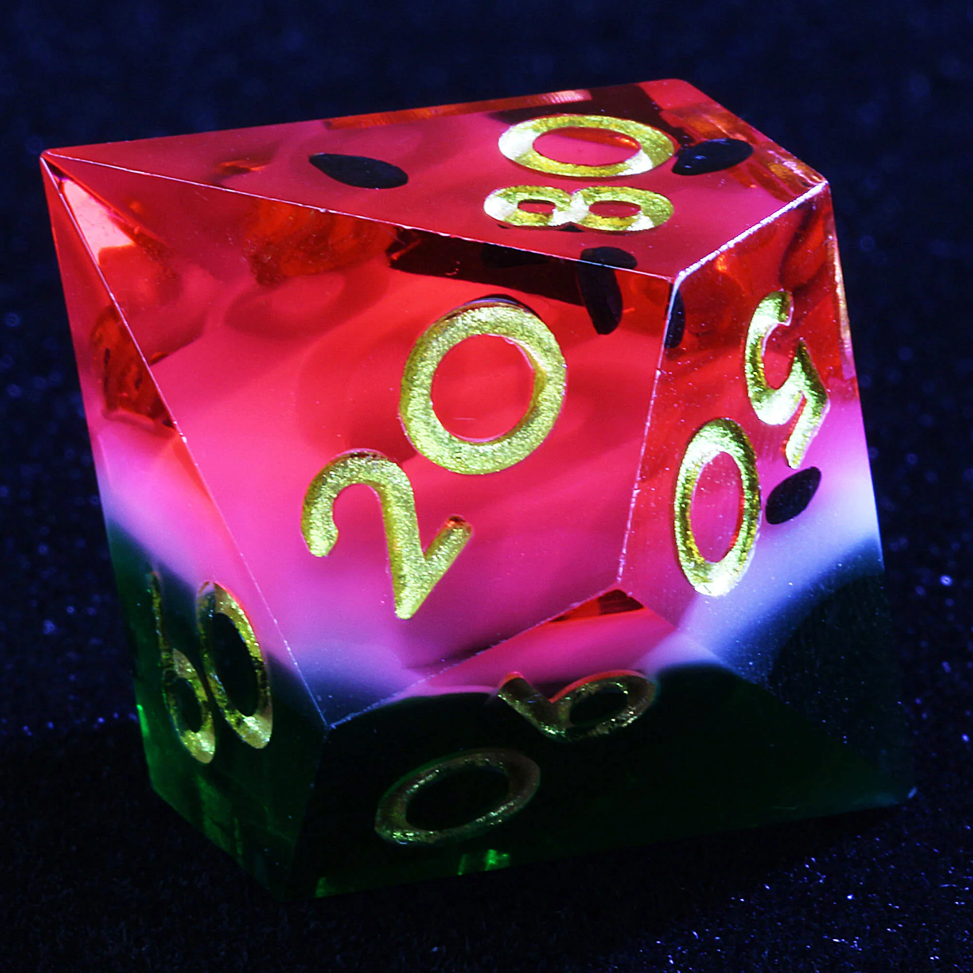 7 Polyhedral Resin Set Dice DD Watermelon Red - Image 8