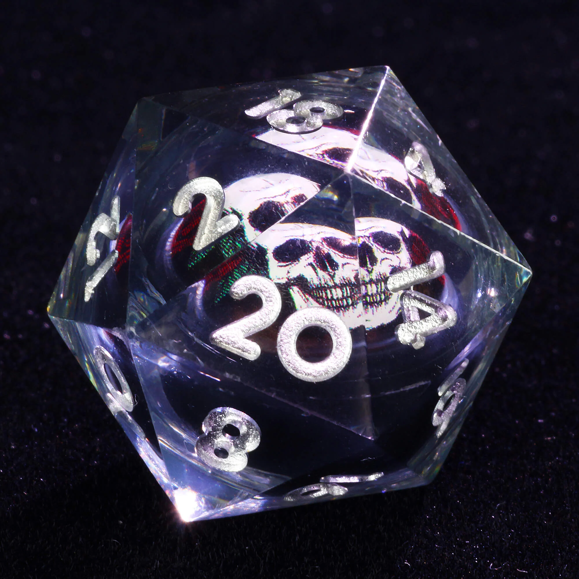 7 Polyhedral Skull Liquid Core DnD Dice Set