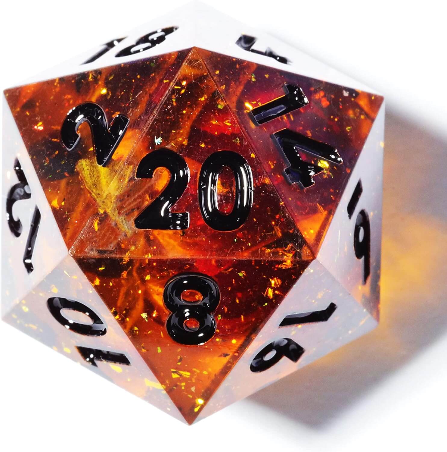 7 Resin Sharp Edged Polyhedral D&D Awesome Dice Set - Blooming Poison - Image 3
