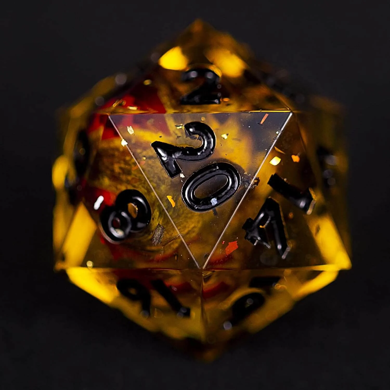 7 Resin Sharp Edged Polyhedral D&D Awesome Dice Set - Blooming Poison - Image 4
