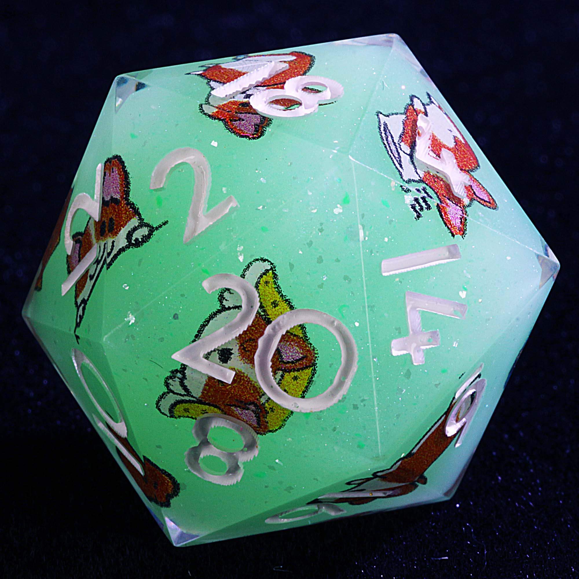 Luminous 9 Polyhedral D&D Sets of Dice Corgi Carnival - Image 2