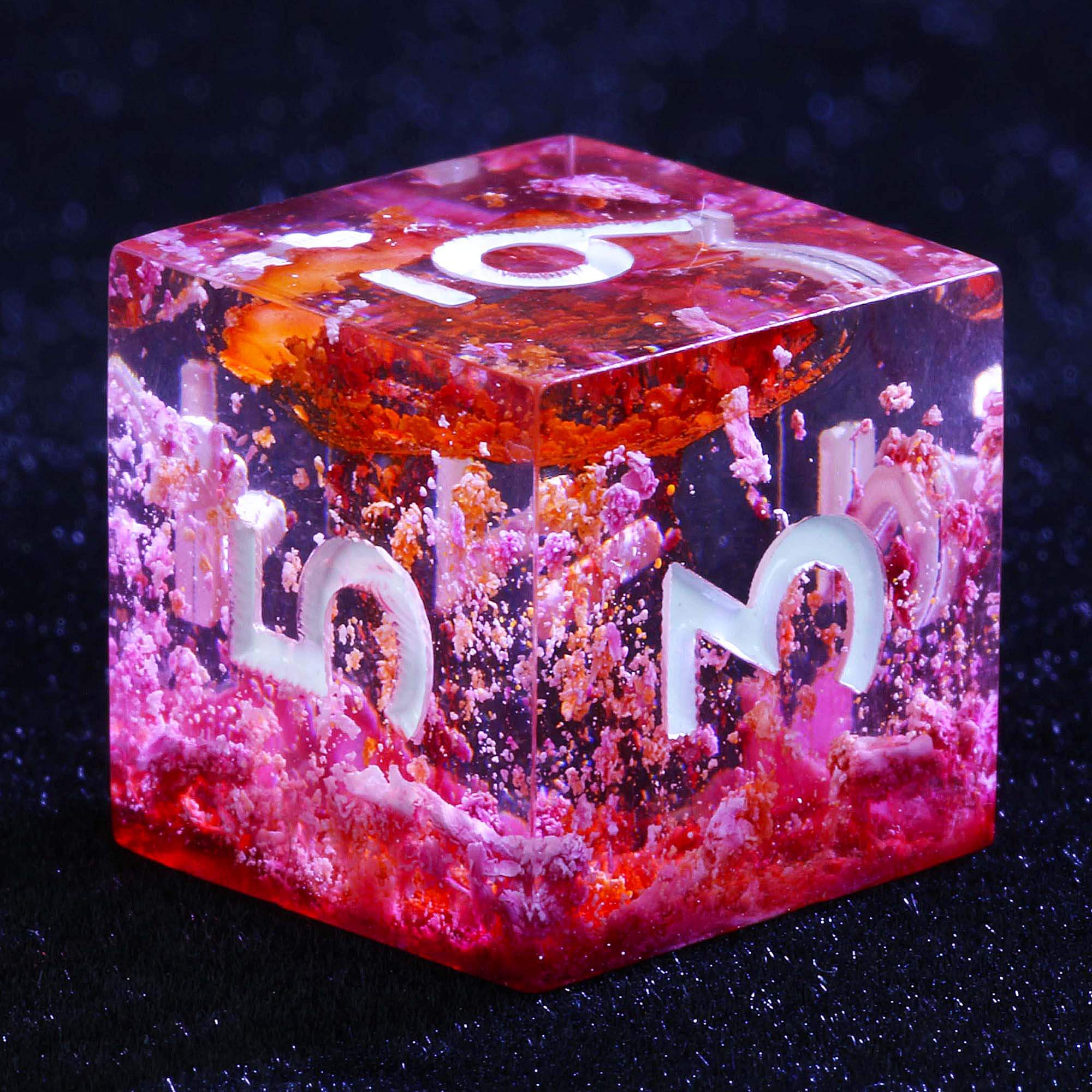 9 Polyhedral Dice D and D Set Crimson Osmosis - Image 2