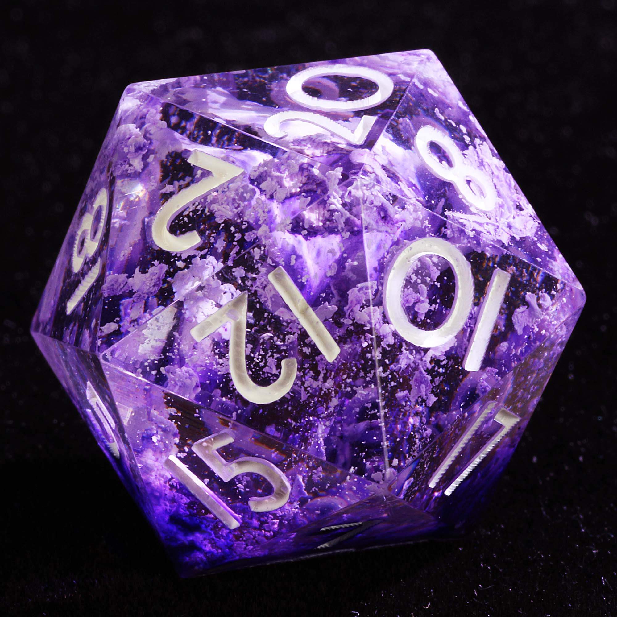 9 Polyhedral Dice DnD Sets Violet Nebula Osmosis - Image 3