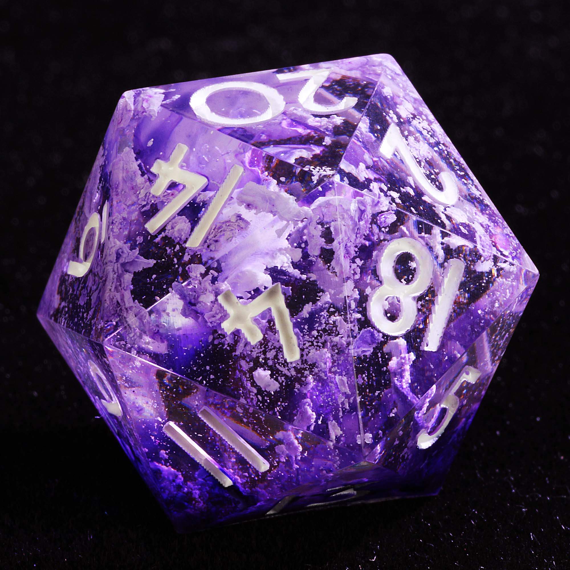 9 Polyhedral Dice DnD Sets Violet Nebula Osmosis - Image 4