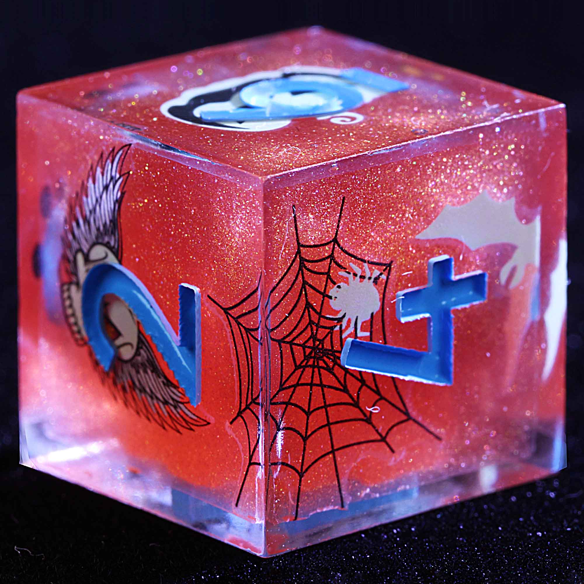 Halloween 9 Polyhedral Resin DD Sets Dice Crimson Web Spook - Image 3