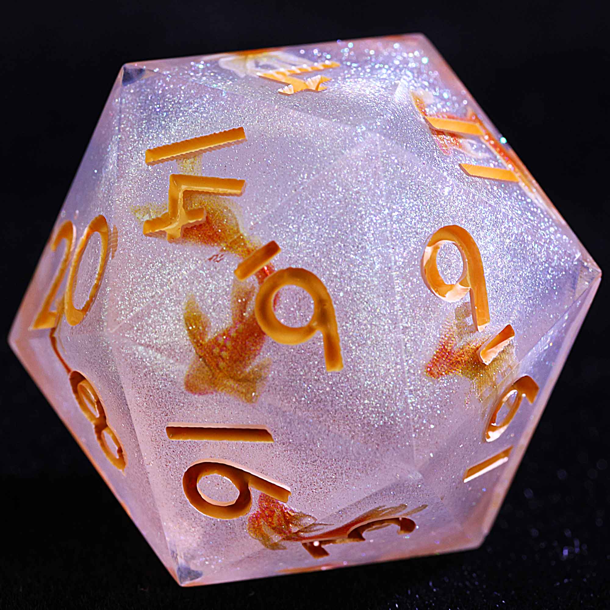 9 Polyhedral Resin Dice Set DD Koi Blossom Fortune - Image 2