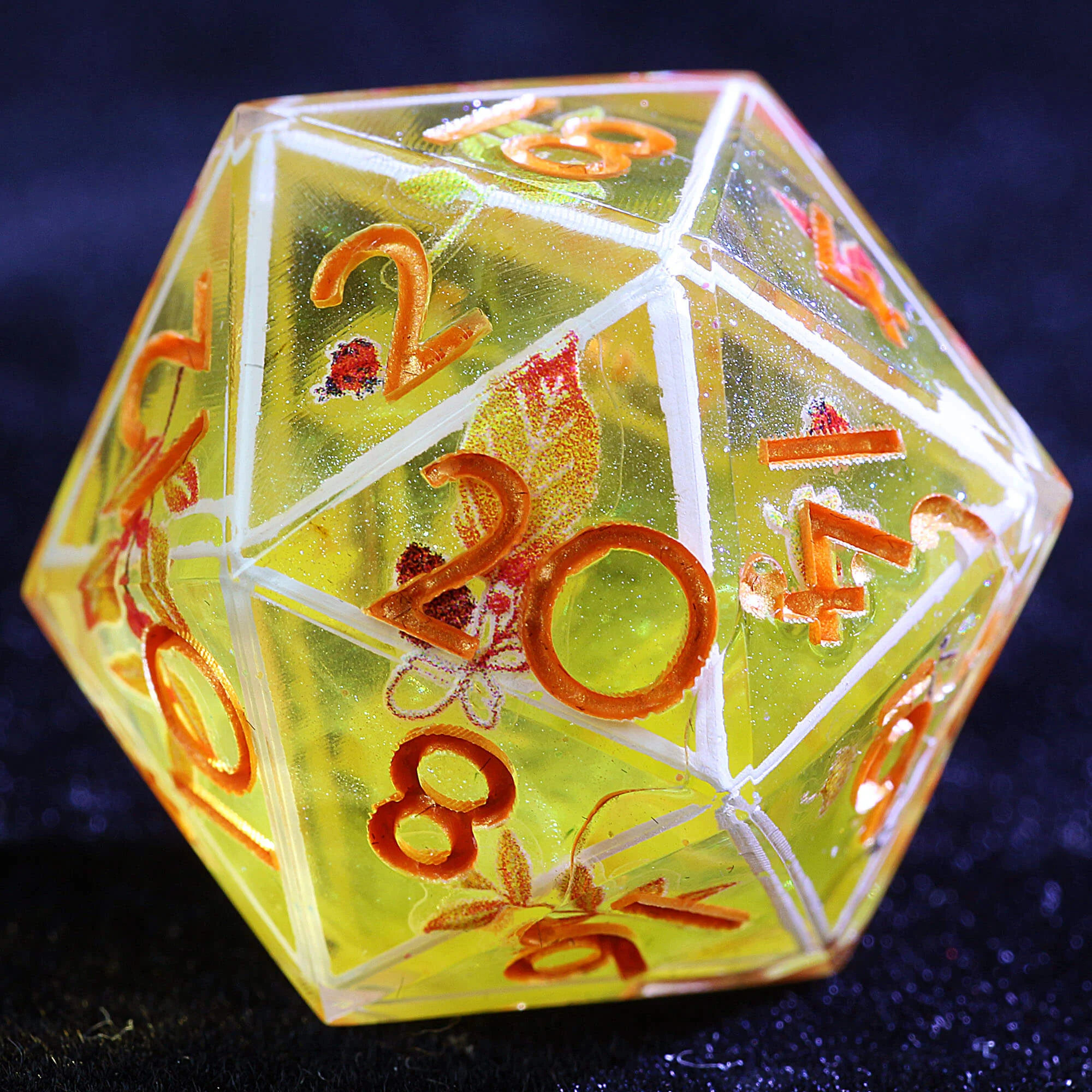 9 Polyhedral Resin Dice Sets D and D Amber Squirrel Cache - Image 2