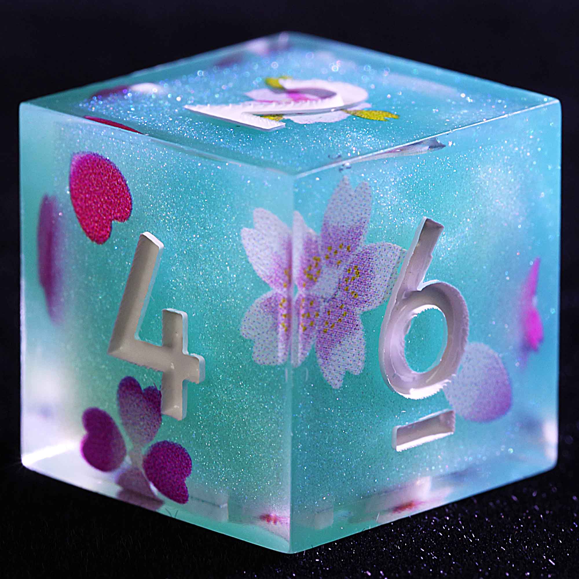 9 Polyhedral Resin Dice Sets DD Turquoise Clover Mirage - Image 3
