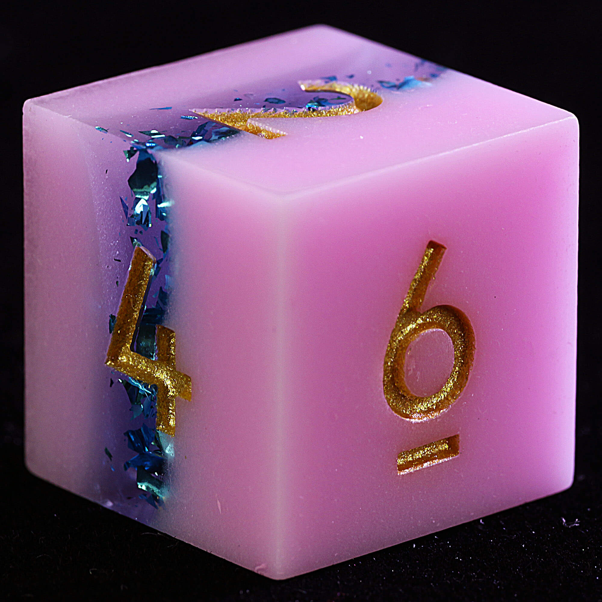 9 Polyhedral Resin DnD Set of Dice Sweetheart Sea Foil - Image 2