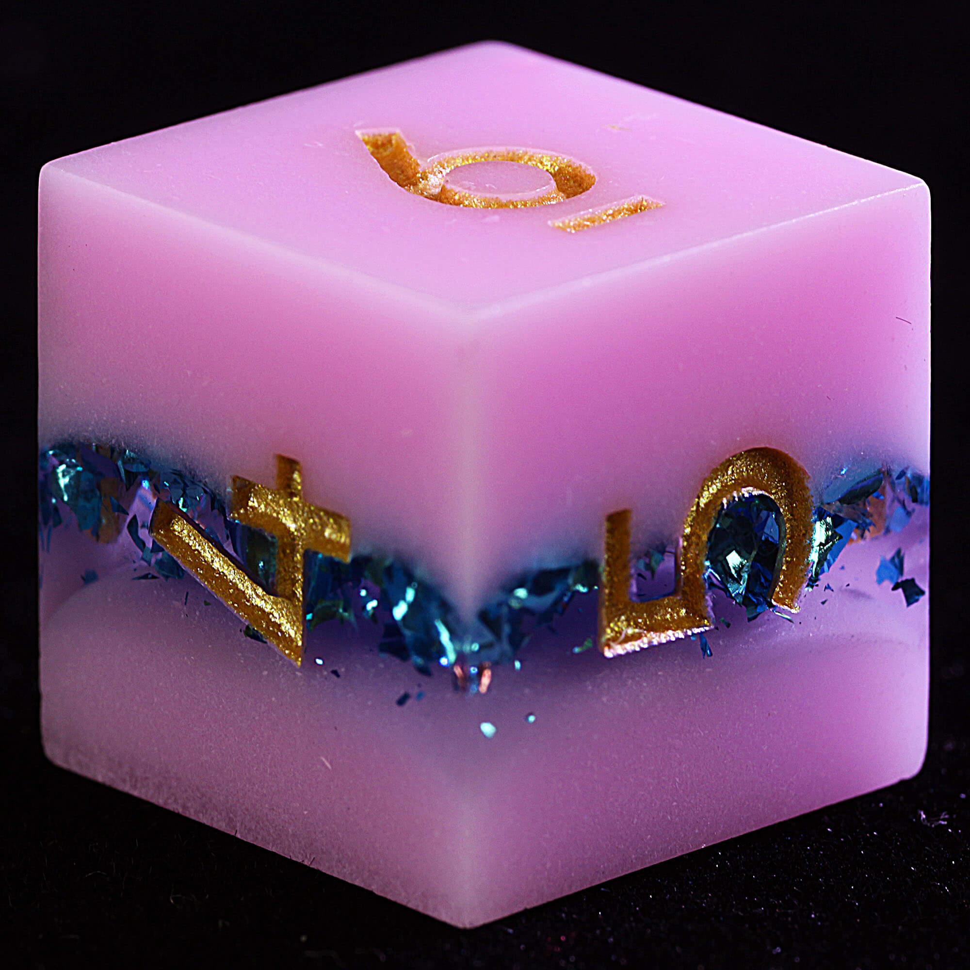 9 Polyhedral Resin DnD Set of Dice Sweetheart Sea Foil - Image 4