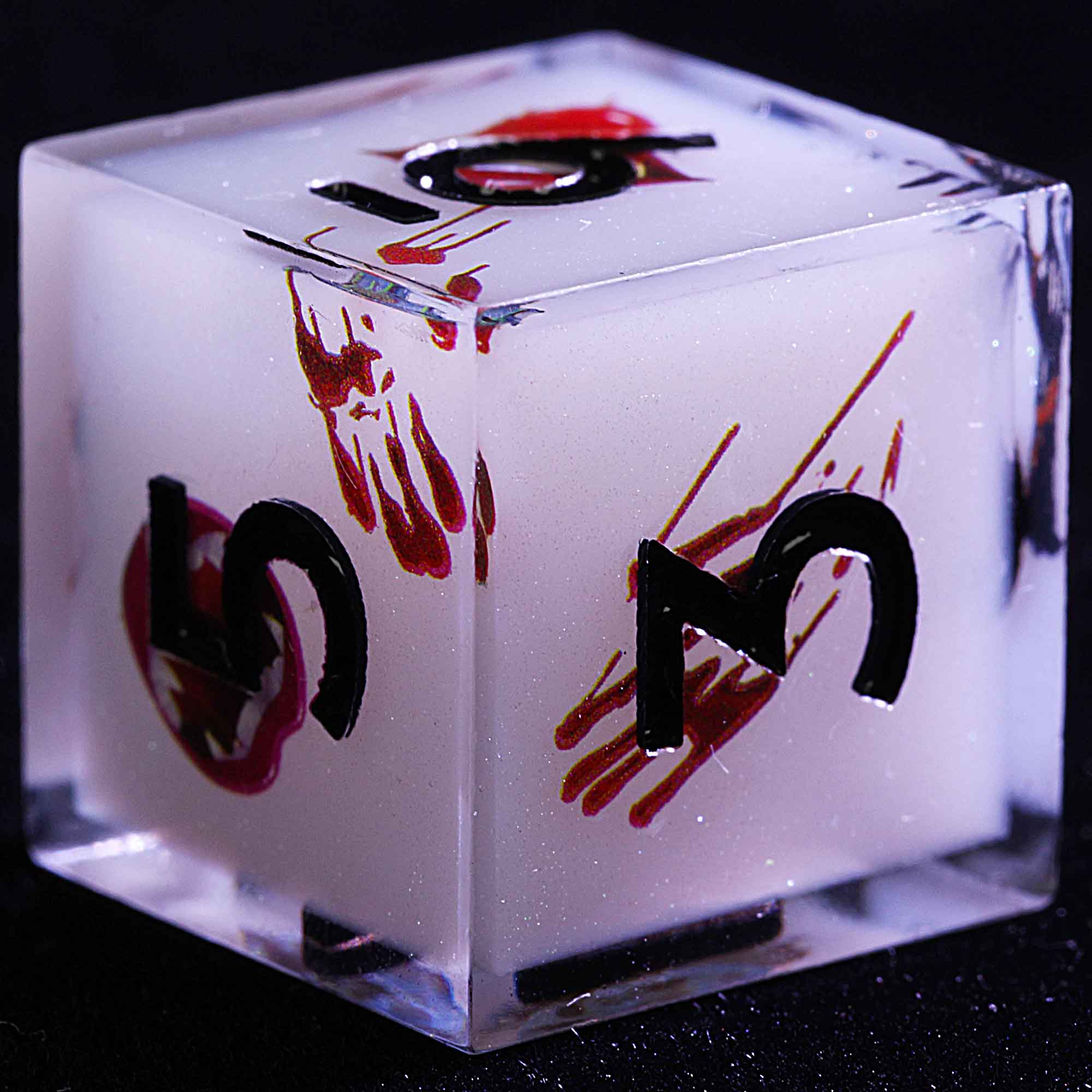 Halloween 9 Polyhedral Resin Set Dice D and D Spectral Pearl Terror - Image 3