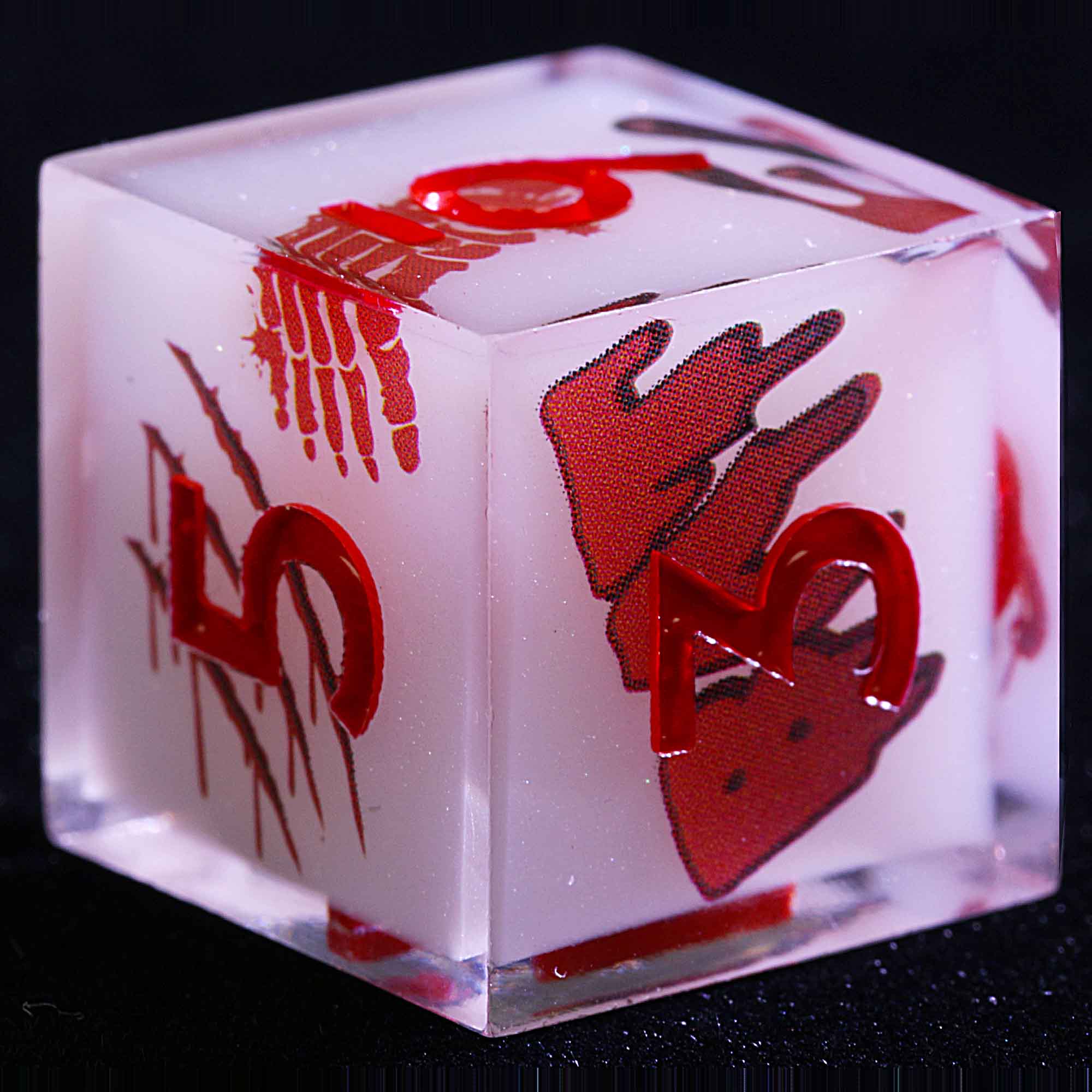 Halloween 9 Polyhedral Resin Set Dice DnD Bone Candy Nightmare - Image 3