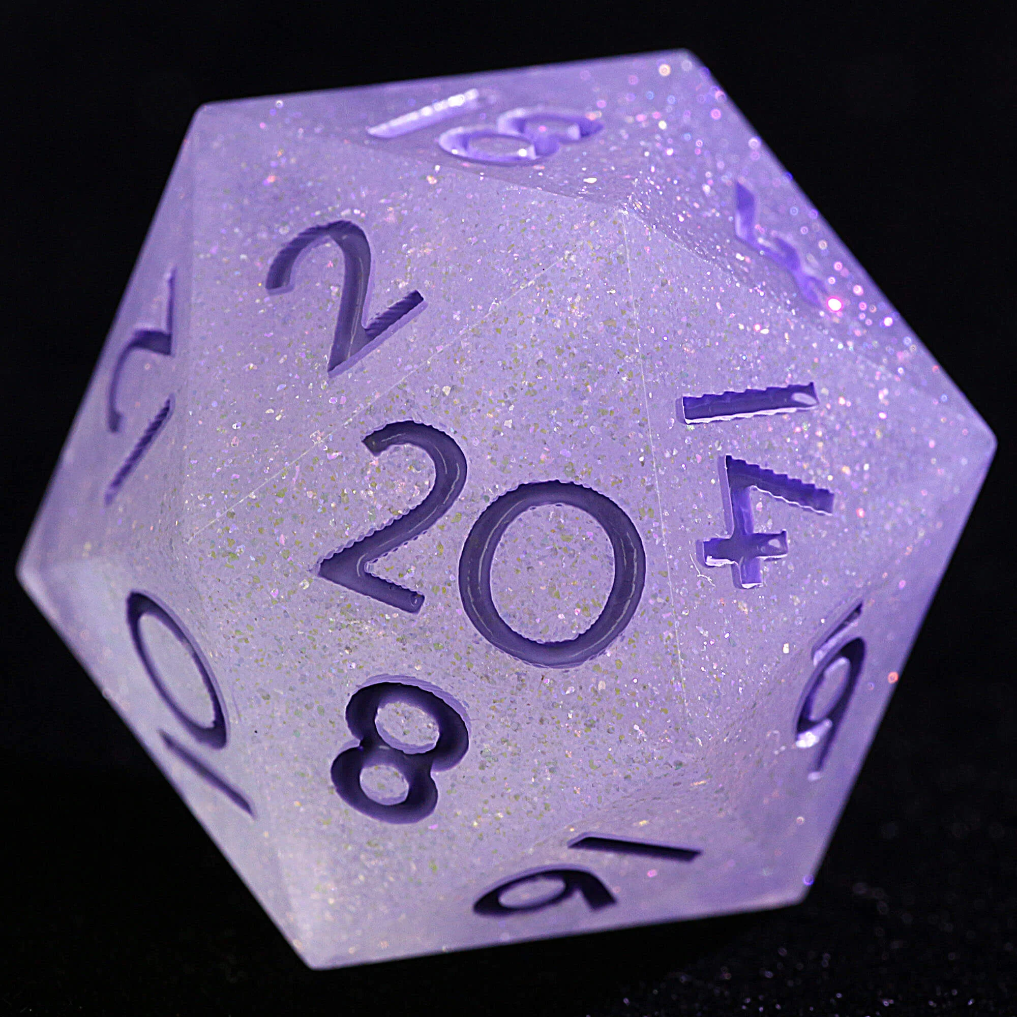 9 Polyhedral Resin Set Dice DnD Dreamy Star River Purple - Image 2