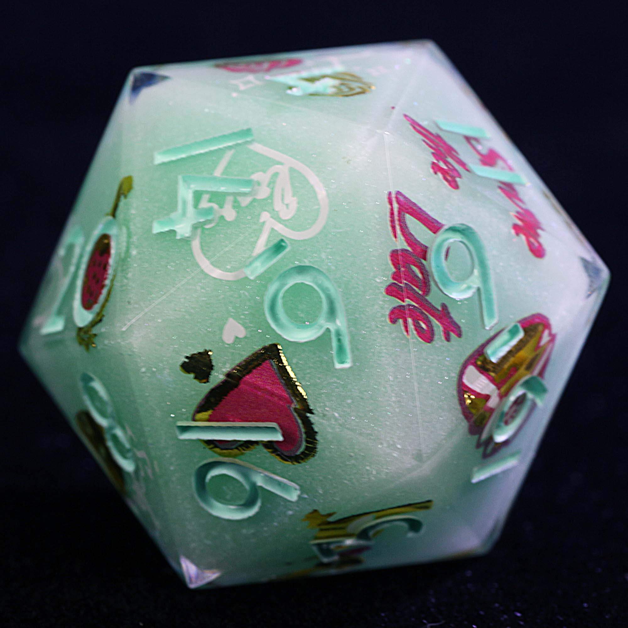 9 Polyhedral Resin Set DnD Dice Cupid’s Candy Arrow - Image 2