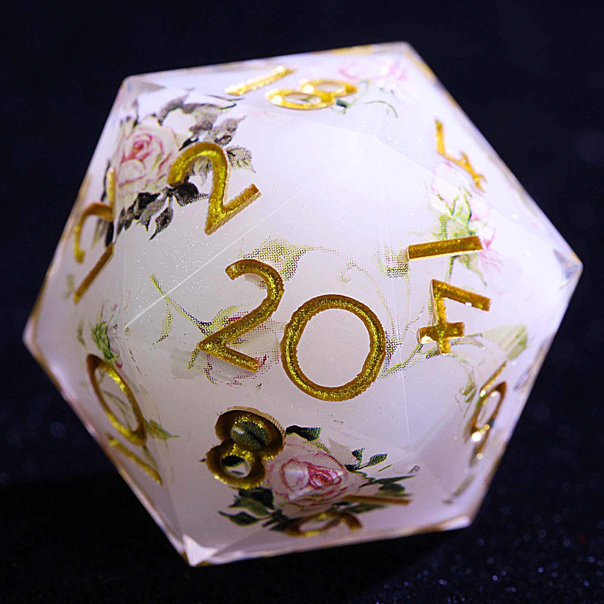 9 Polyhedral Resin Set of DD Dice Floral Whisper - Image 2