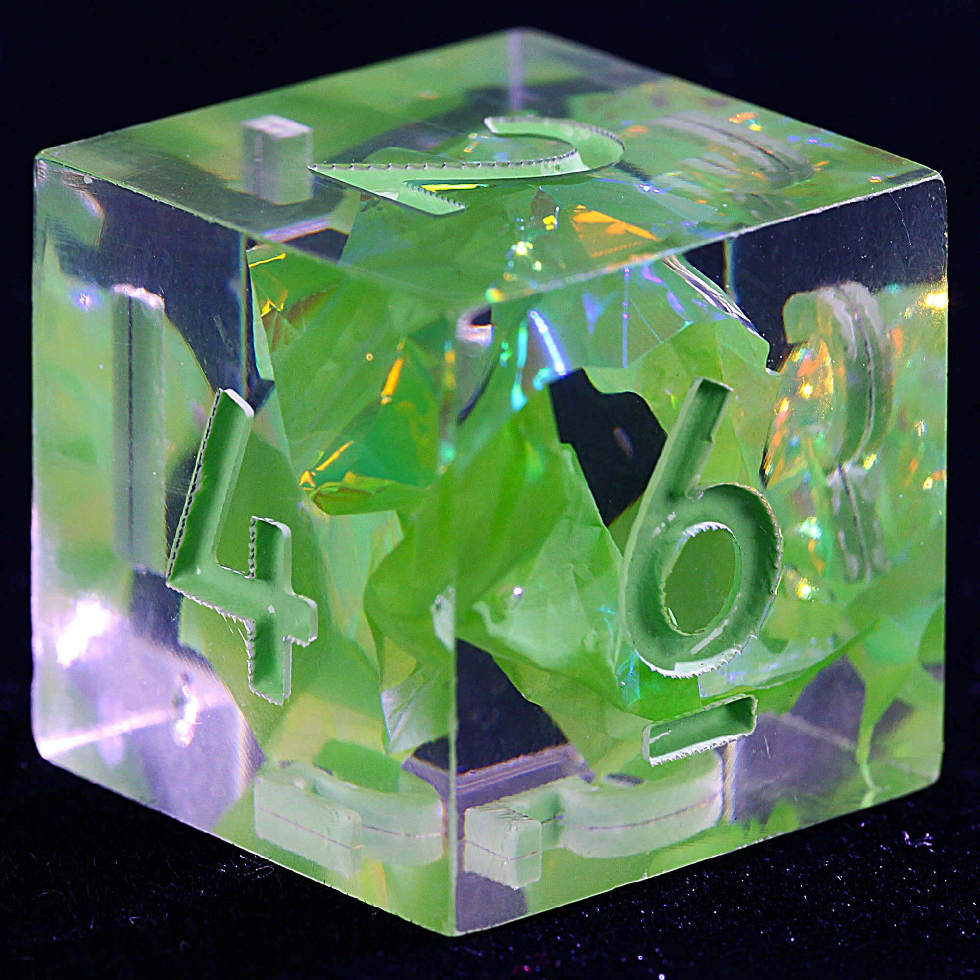 9 Polyhedral Resin Set of Dice D&D Miasma Holograph - Image 3