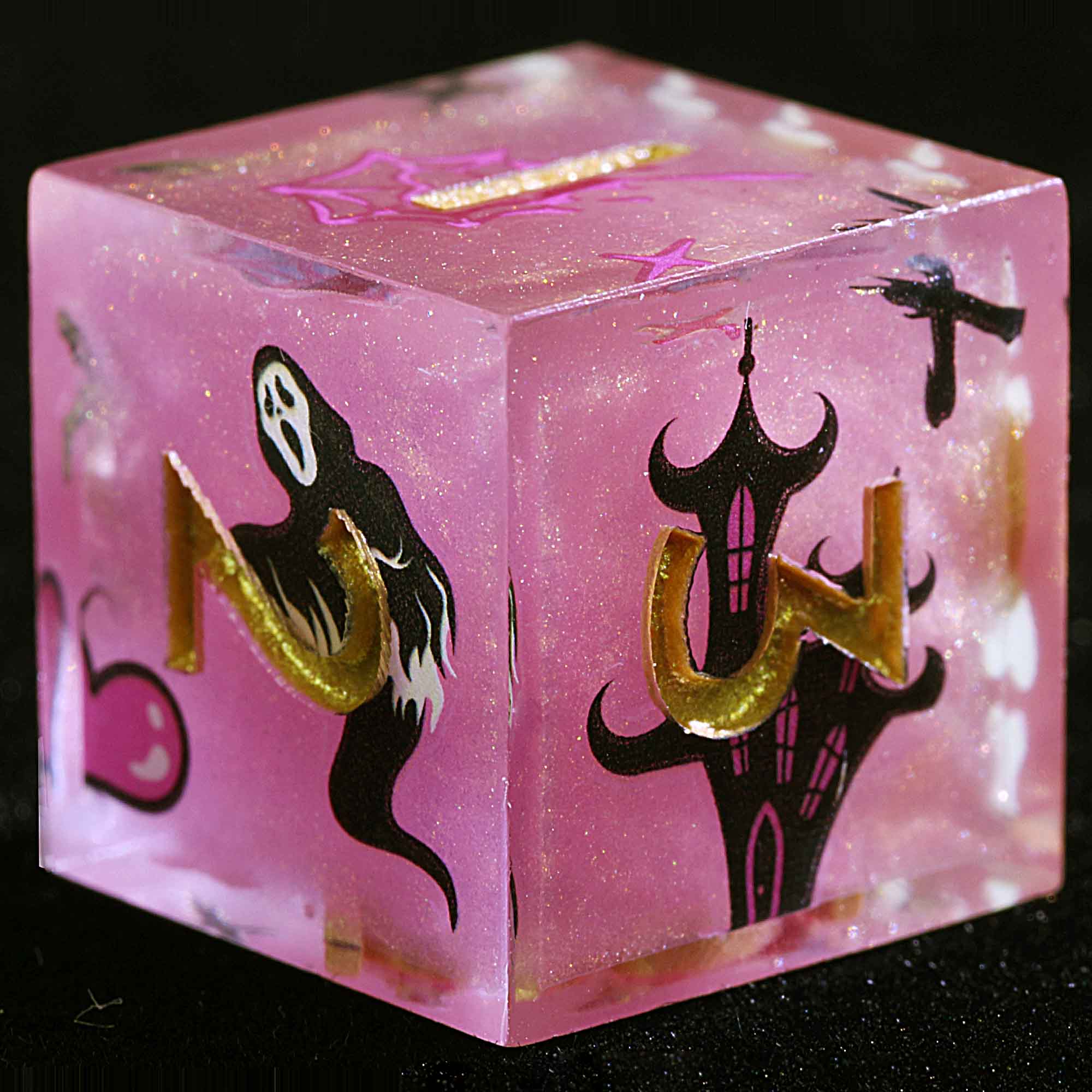 Halloween 9 Polyhedral Resin Sets Dice D and D Pink Sugar Spook - Image 3