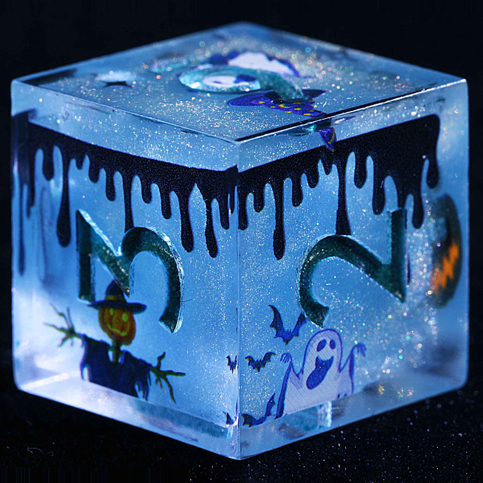 Halloween 9 Polyhedral Resin Sets Dice DD Ethereal Scarecrow Haunt - Image 3