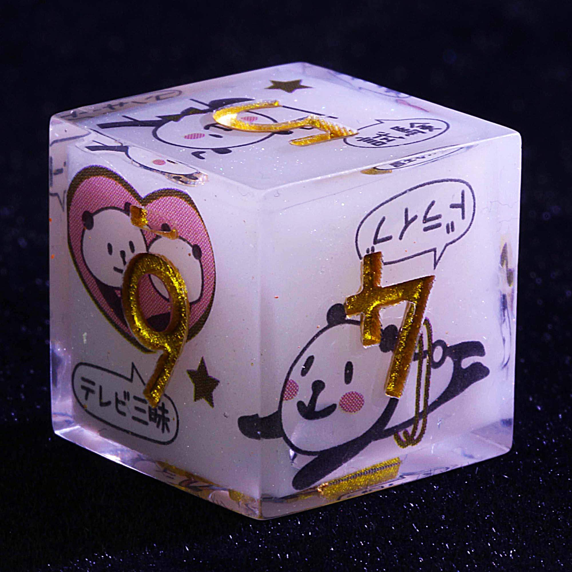 9 Polyhedral Set Dice D&D Panda Forest - Image 3