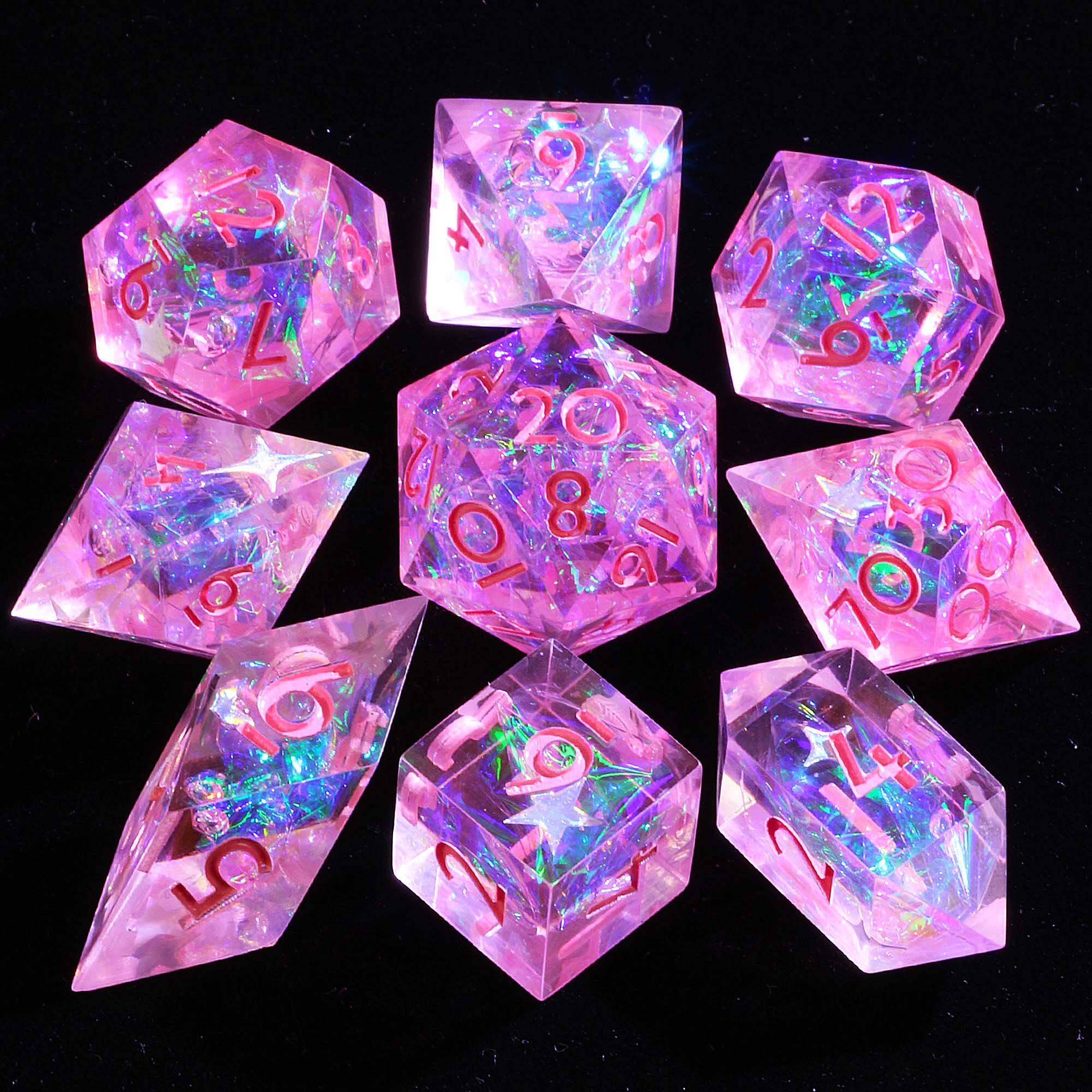 9 Polyhedral Sets DD Dice Pink Stardust Dream