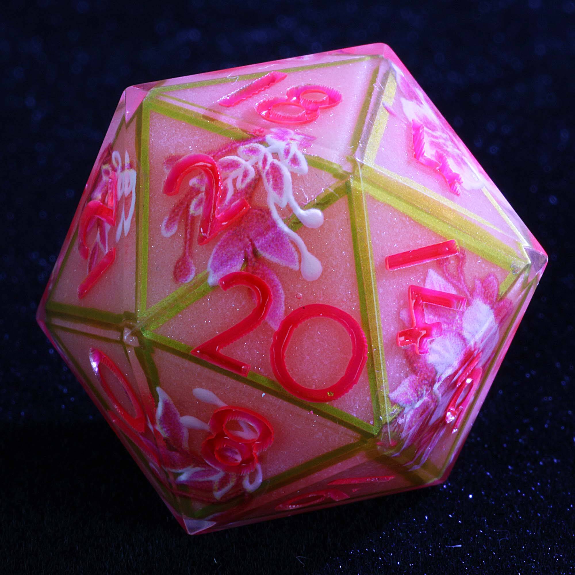 9 Polyhedral Sets Dice D and D Rose Quartz Stardust - Image 2