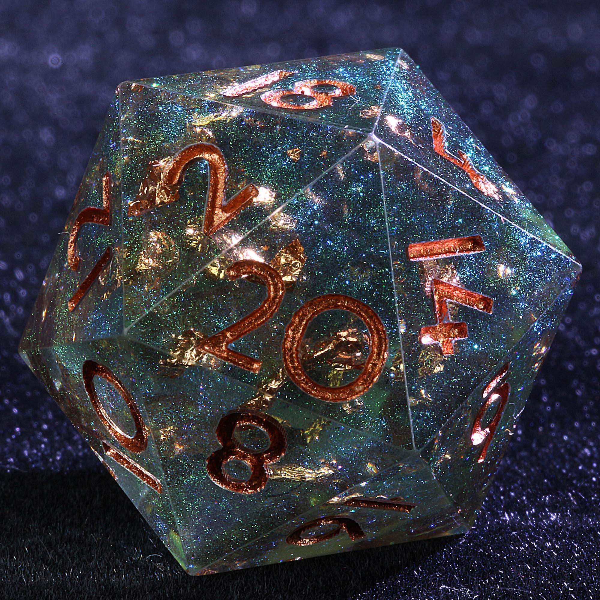 9 Polyhedral Sets DnD Dice Golden Verdant - Image 2