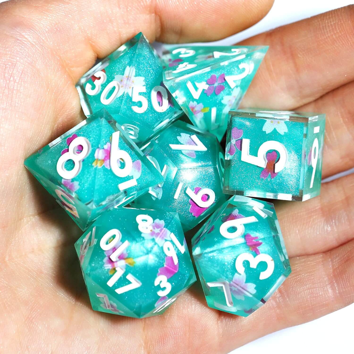 Arizona Tea Sharp Edge Resin Polyhedral 7-Piece D&D Dice Set - Image 3