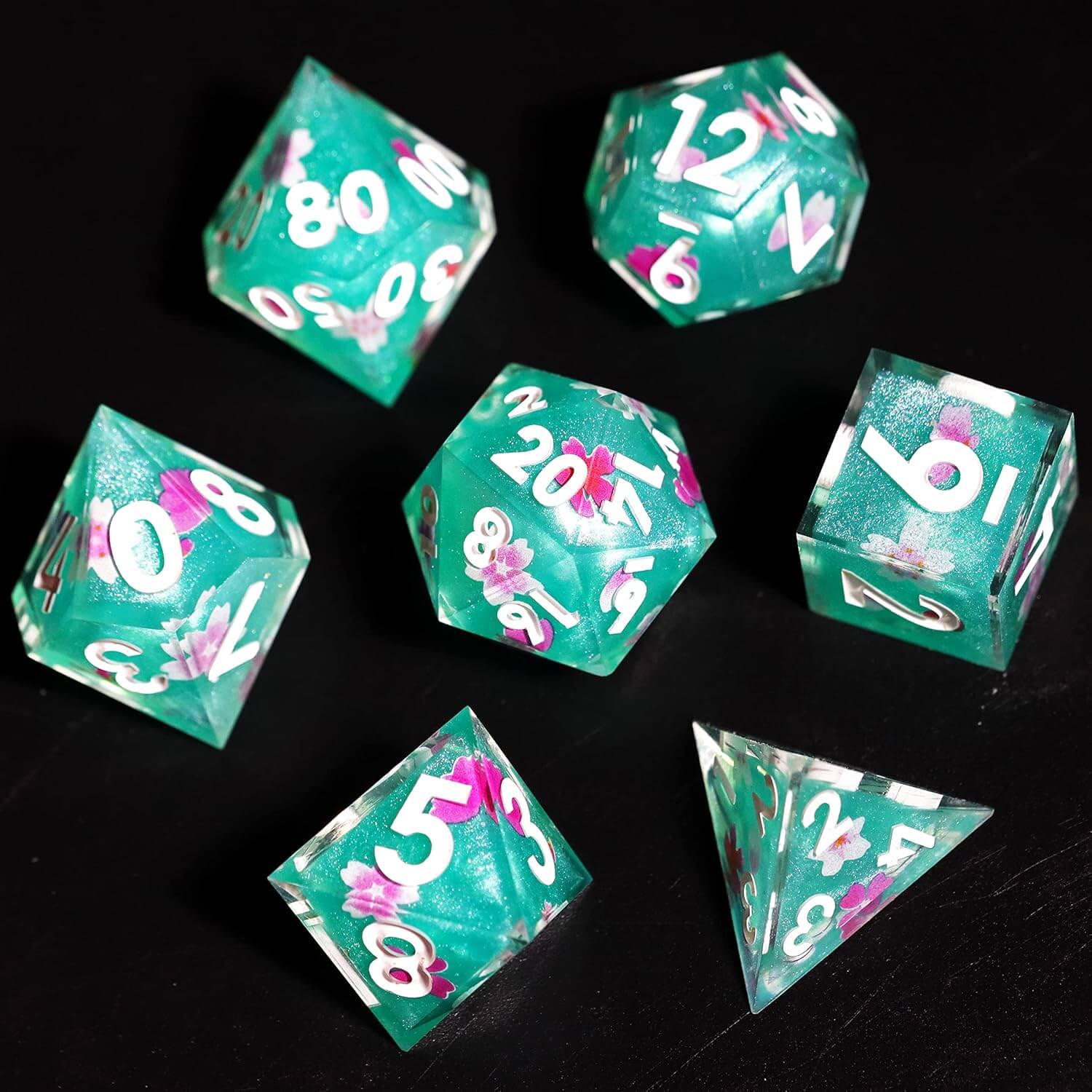 Arizona Tea Sharp Edge Resin Polyhedral 7-Piece D&D Dice Set - Image 4