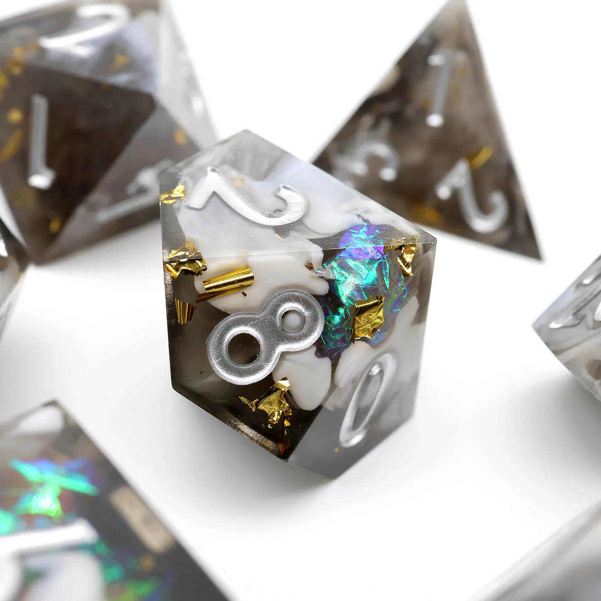 Black Hole 7-Piece Sharp Edge DND Dice Set - Image 2