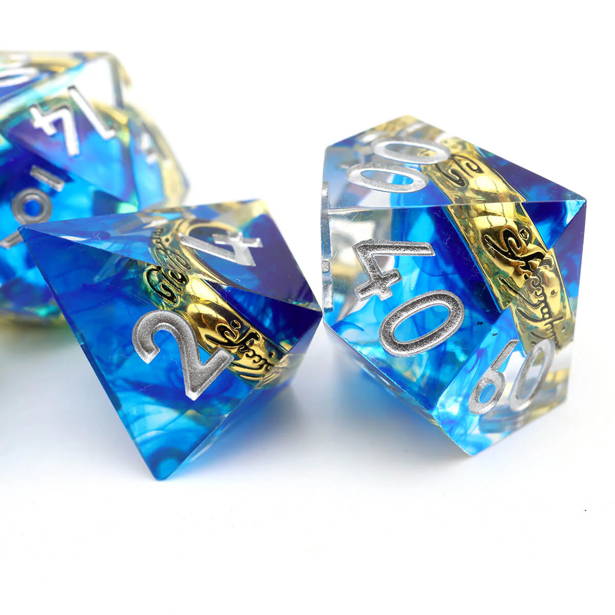 Blue Magic Ring 7-Piece Sharp Edge DND Dice Set - Image 5