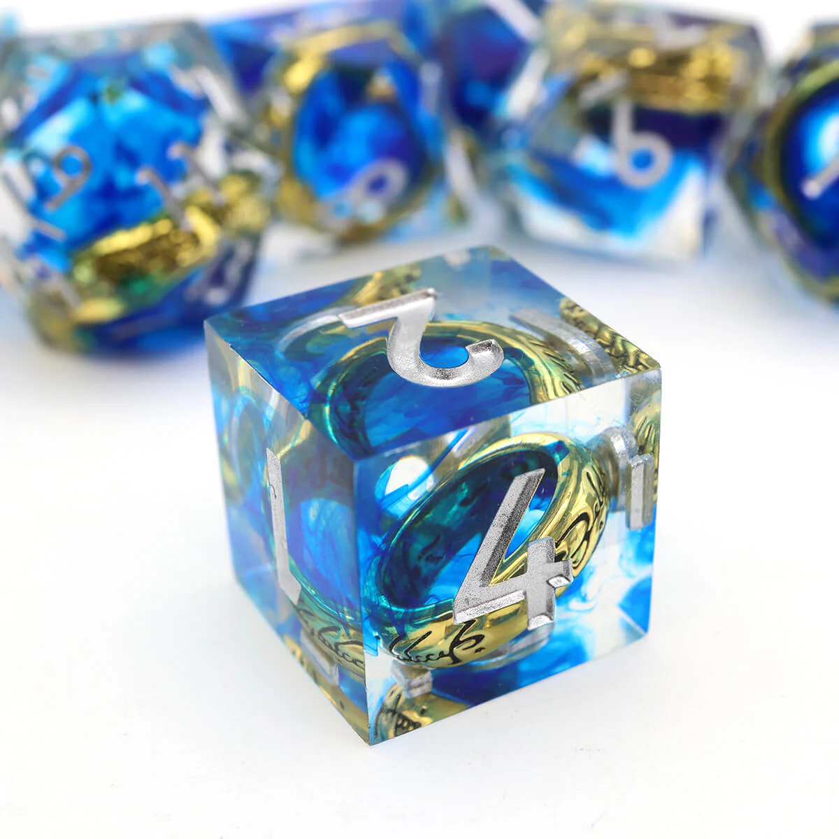 Blue Magic Ring 7-Piece Sharp Edge DND Dice Set - Image 6