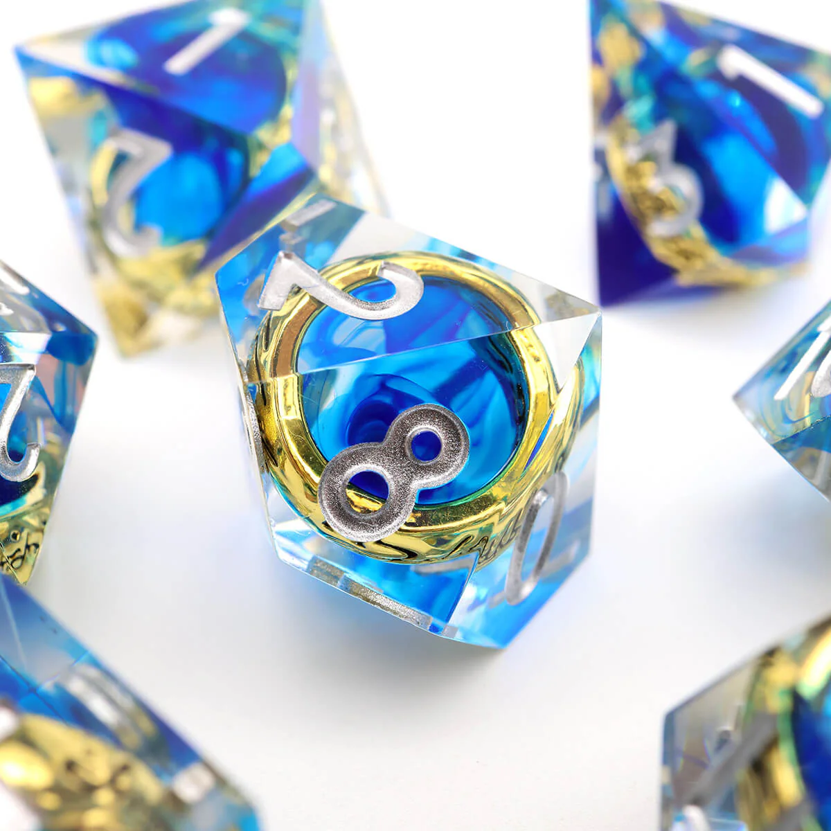 Blue Magic Ring 7-Piece Sharp Edge DND Dice Set - Image 8