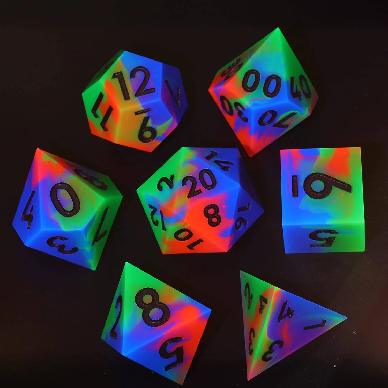 Cool 7 Sharp Edge Game Polyhedral Set Dice D and D - Ghost Light - Image 7