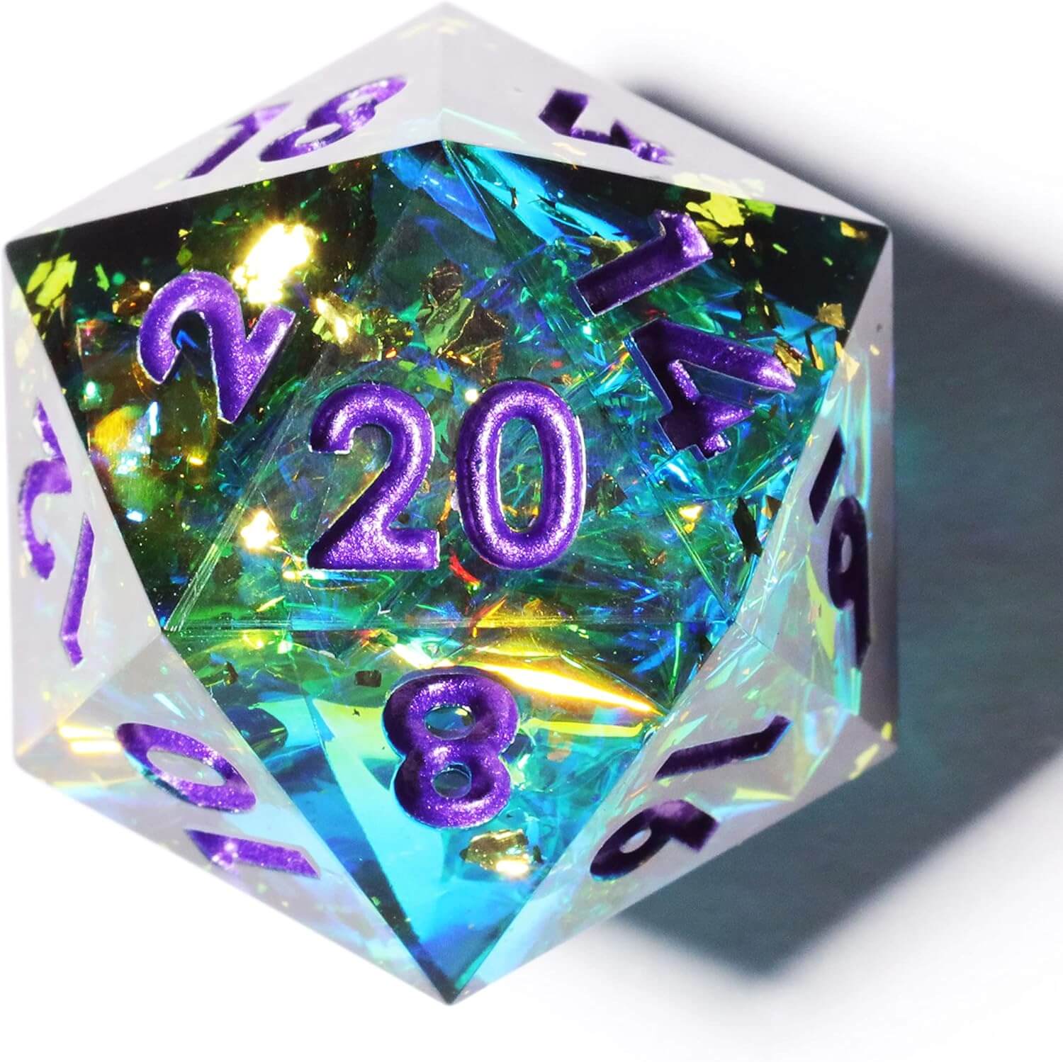 Cool 7 Sharp Edge Game Polyhedral Set Dice D and D - Turquoise - Image 2