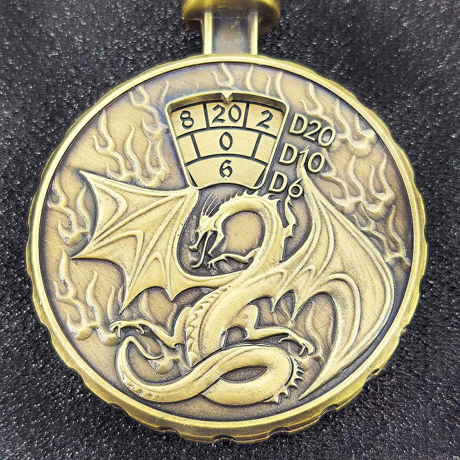 Cthulhu Wyvern 7 in 1 Button Presser Spinning DnD Metal Dice Bottle Roulette Game - Image 3
