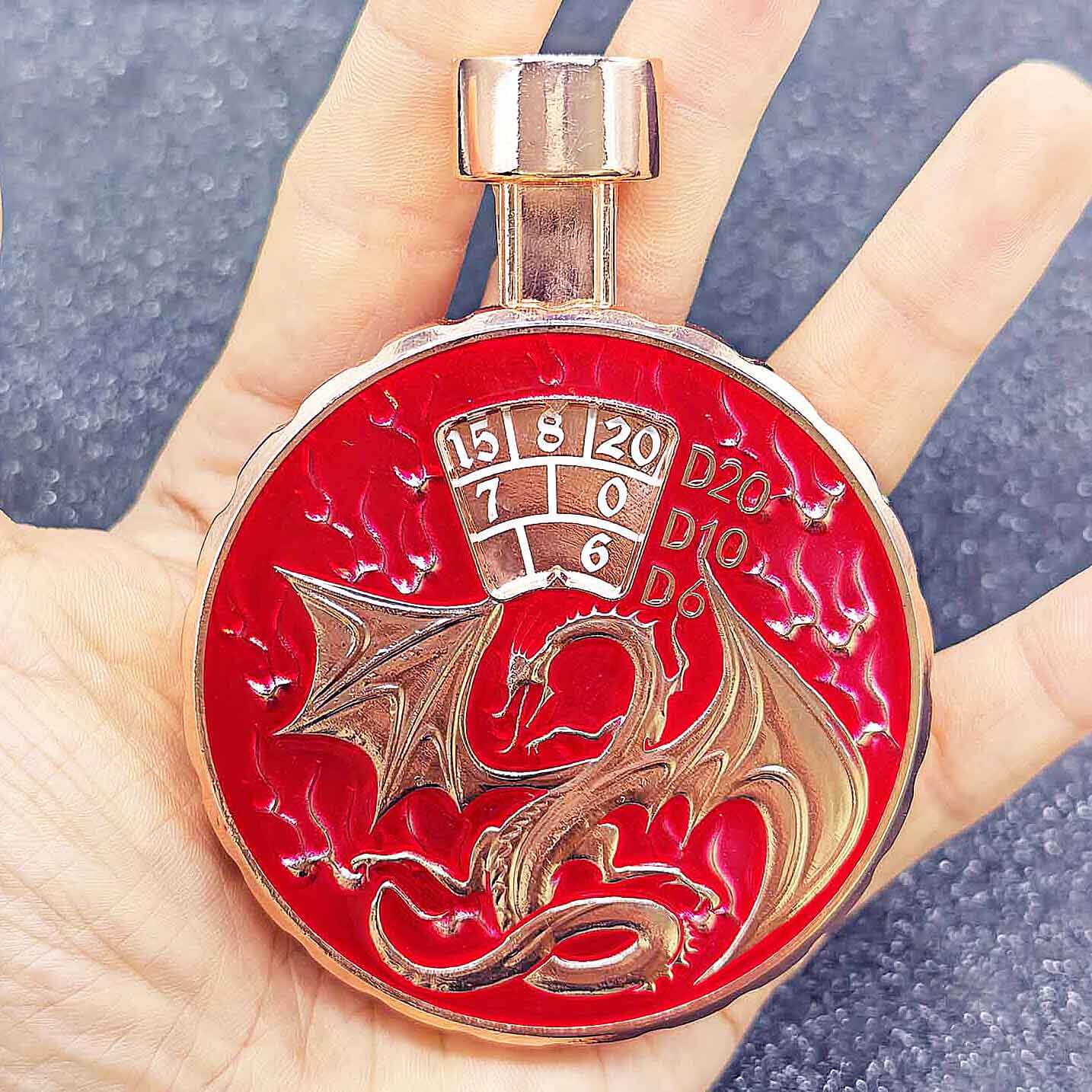 Cthulhu Wyvern 7 in 1 Button Presser Spinning DnD Metal Dice Bottle Roulette Game - Image 7